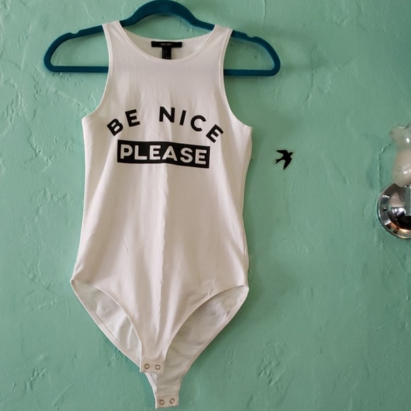 Tops - Please be nice leotard white